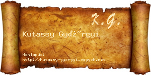 Kutassy Györgyi névjegykártya